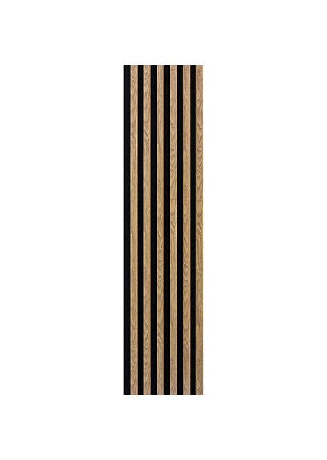 Стінна панель рейкова Marbet Woodline WL 2700х300 чорний / дуб світлий