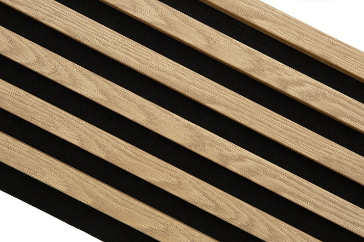 Стінна панель рейкова Marbet Woodline WL 2700х300 чорний / дуб світлий